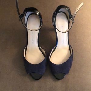 Franco Sarto black and blue heels